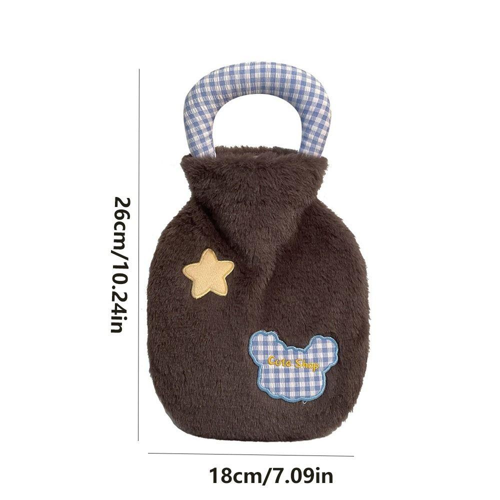 Cute Plush Hot Water Bag Water-filling 400ml Hand Warmers Anti-scalding Leak-proof Cartoon Warm Water Bag Winter
