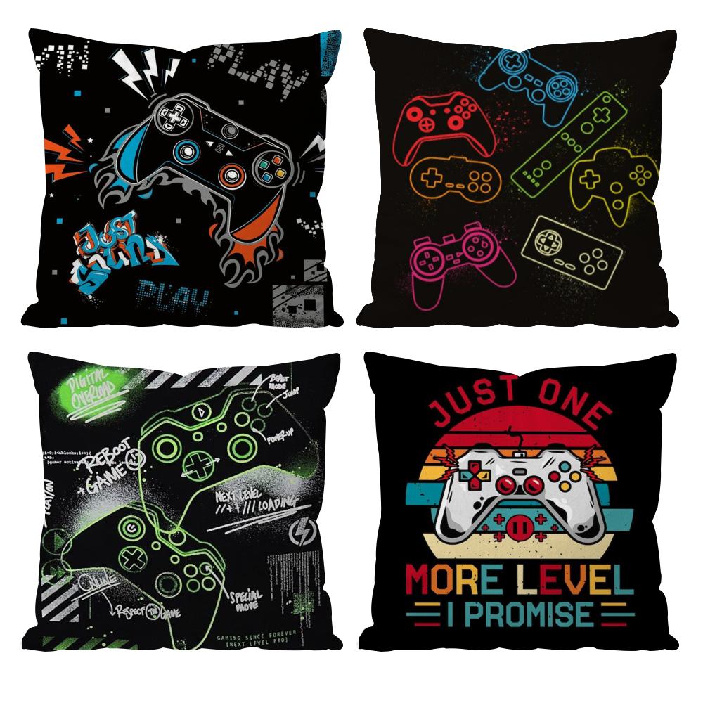 Game Gamepad Colorful Graffiti Cushion Cover Pattern Printed Pillowcase for Living Room Sofa Cushion Cover & Bedroom Decor
