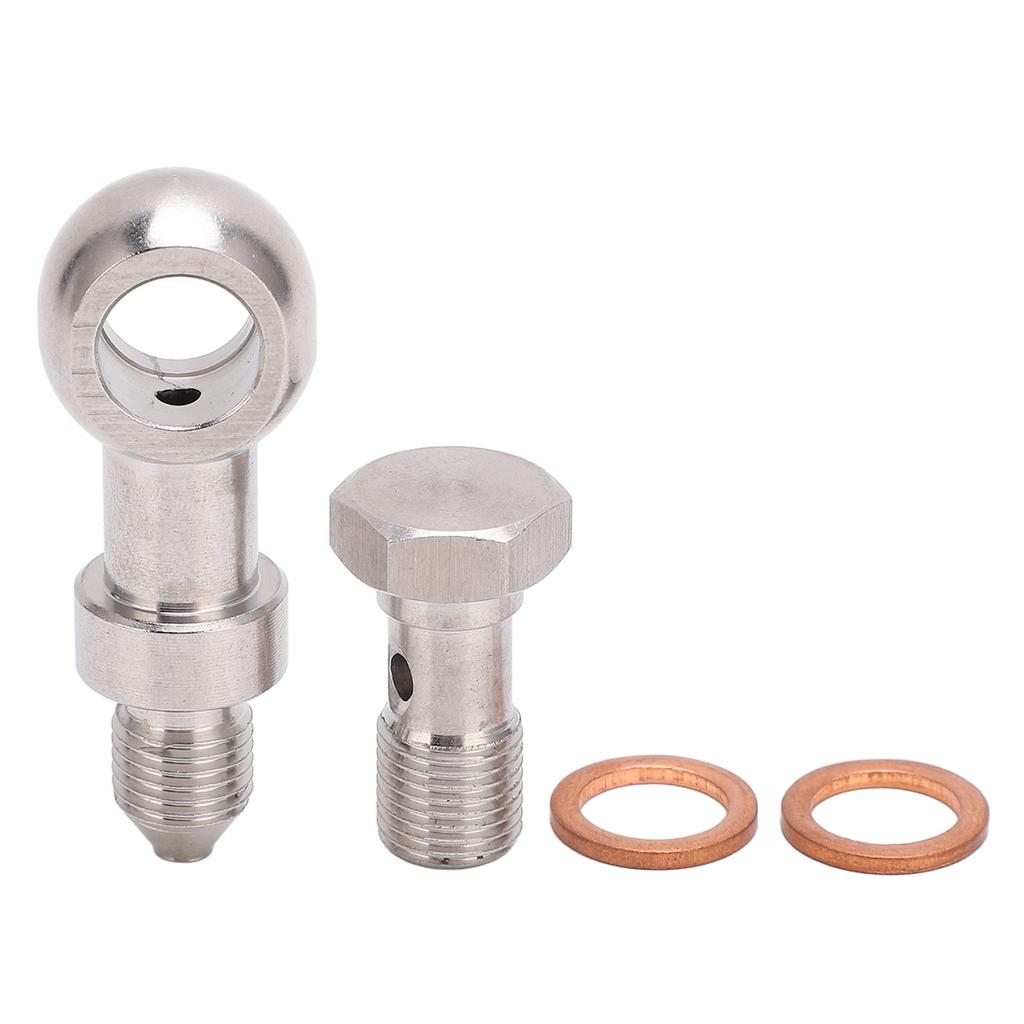 Banjo Bolt Kit M10x1.0 Stainless Steel Oil Resistant Hose Barb Washer Kit for Turbo Oil Feed 1.5mm