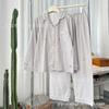 Spring and Autumn New Class A Double-layer Gauze Cotton Loungewear, Cartoon Style Thin Lapel Women's Loungewear Set