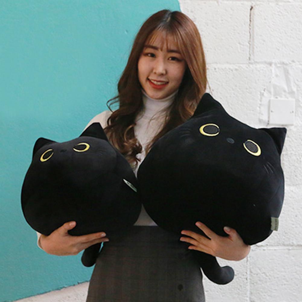 Black Cat Plush Toy Soft Kawaii Plushie Anime Pillows Lovely Cartoon Animal Stuffed Doll Girls Valentine Day Gifts Ornaments