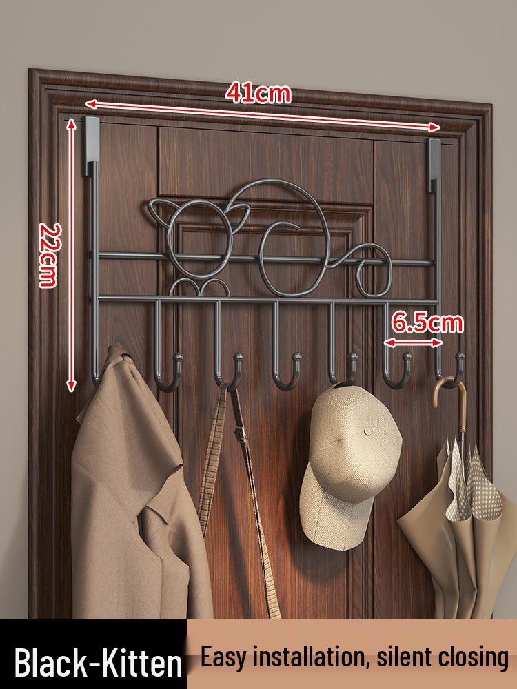 Punch-Free Over-the-Door Coat and Hat Rack - Bedroom & Kitchen Storage Solution