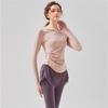 New Style Sports Suit, Casual Running Fitness Sports Tight Pants, Nude Quick-dry Fake Two-piece Long-sleeved Suit For Women