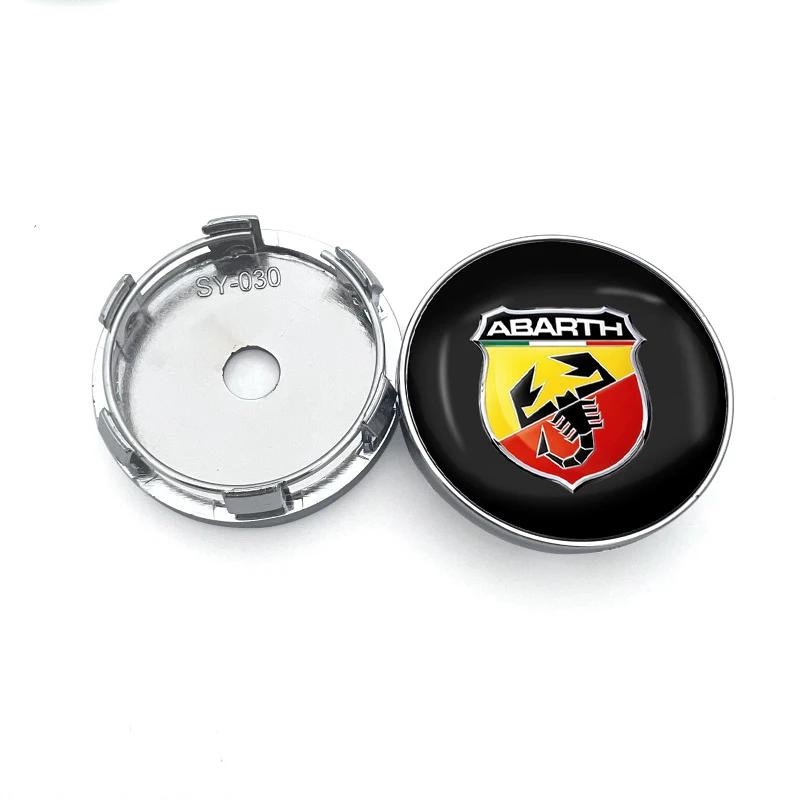 4 piezas 56/60 mm Tapas Centrales de Rueda de Coche Pegatina Emblema para Abbas Abarth Punto 124 125 500 595 695 OT2000 Stilo Ducato