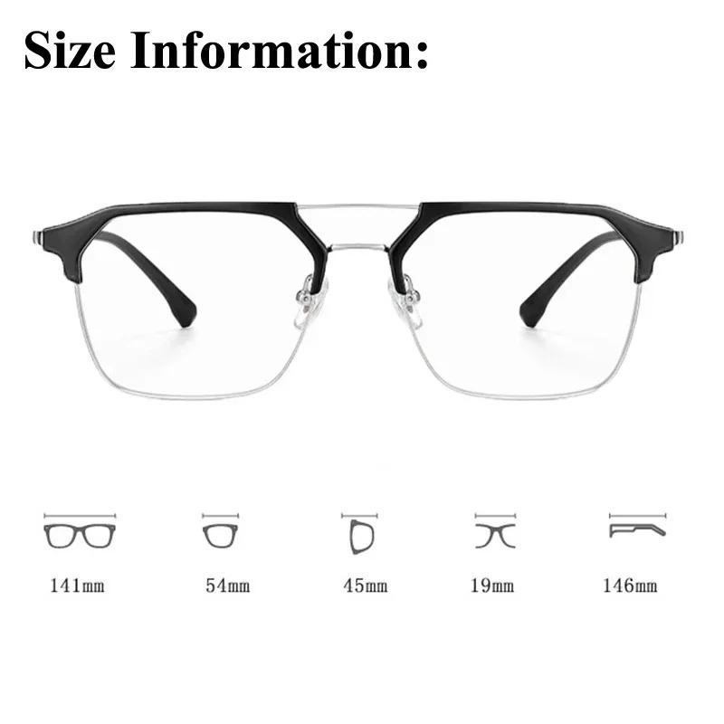 Unisex Vintage Near Sight Eyeglasses Trendy Square Frame Myopia Glasses for Women Men Retro Double Bridge Minus Diopter Glasses