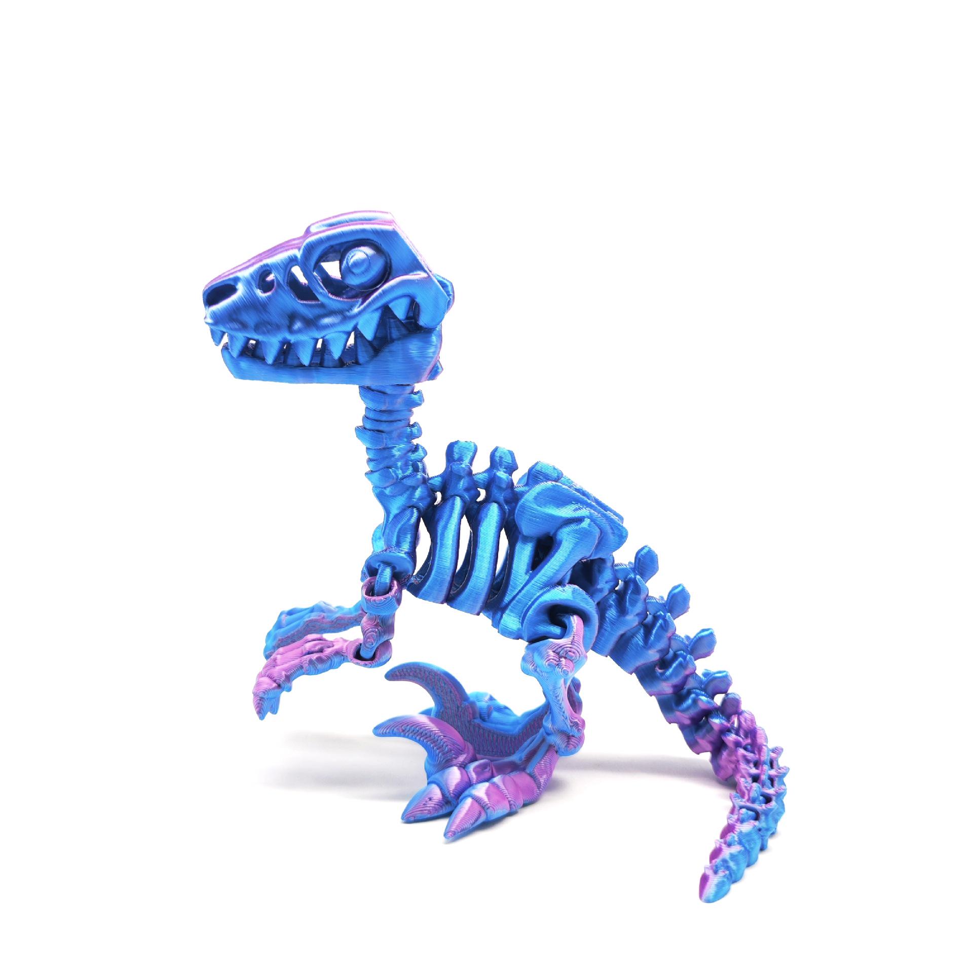 3D Printed Movable Velociraptor Dinosaur Toy with Open Mouth Feature 15cm