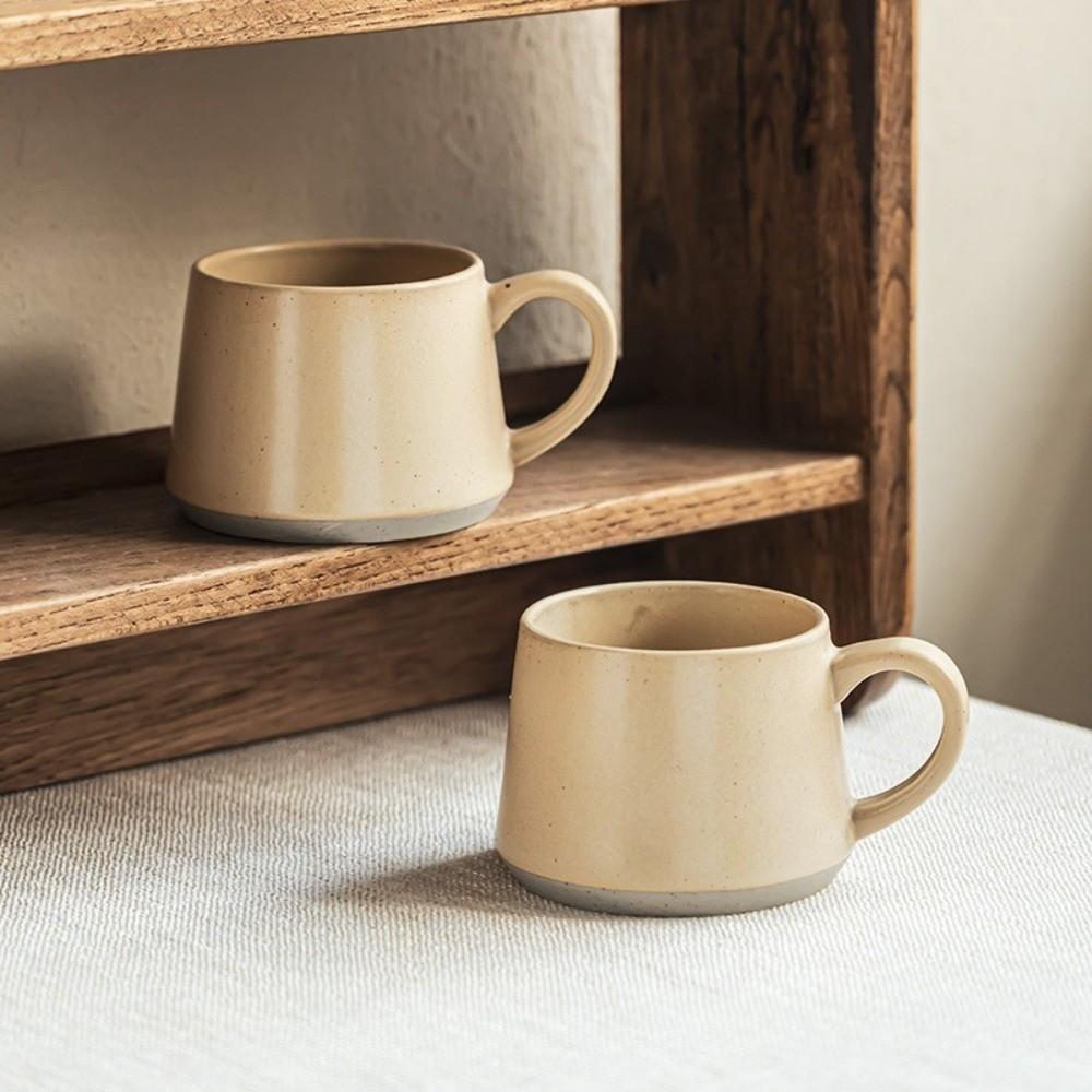 380ML Retro Tea Cup Non-slip Bottom Pottery Drinkware Portable Milk Drinking Cup Kitchen