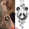 1 PC 210*114MM  Mermaid Temporary Tattoo For Women Men Realistic Fox Lion Flower Tattoos Sticker Back Arm Disposable Death Skull Fake Tatoo