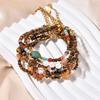 Elegant Tiger Eye Agate Retro Beaded Bracelet with Colorful Natural Stones