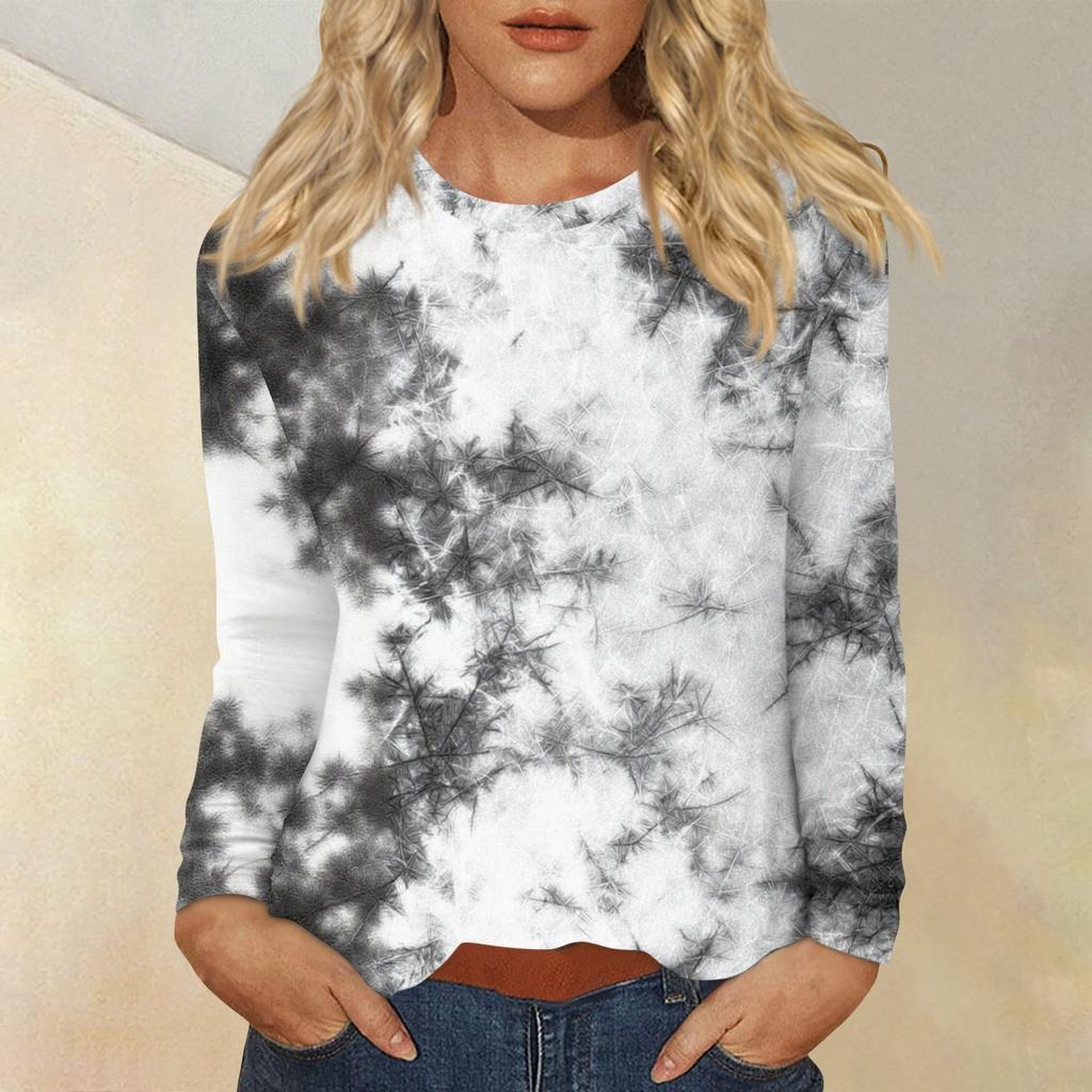 Women's Daily Casual Long-sleeved Printed O-neck Top