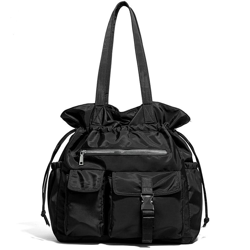 

Многофункциональный рюкзак Оксфордская сумка-тоут на кулиске Большой вместимости Сумка через плечо Студенческий школьный рюкзак чёрный