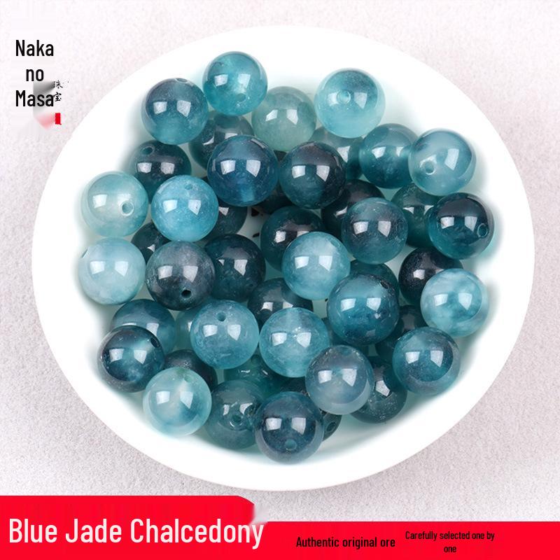 

Бусины из голубого жадеита халцедона: Плавающие круглые бусины с цветами для изготовления браслетов и ожерелий ручной работы 6mm Blue Chalcedony Beads [30 pcs]