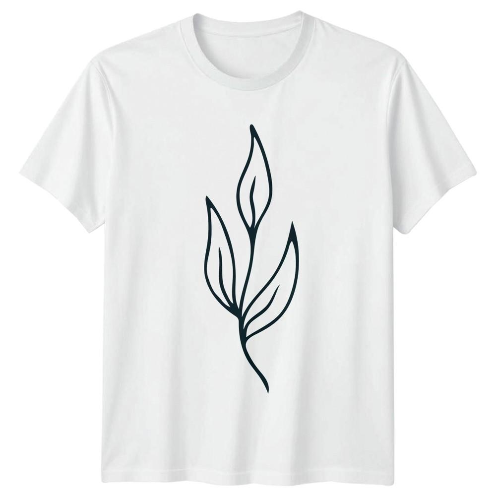 Minimalist Botanical Leaf Plant Line TShirt Line Art Foliage Botanical S