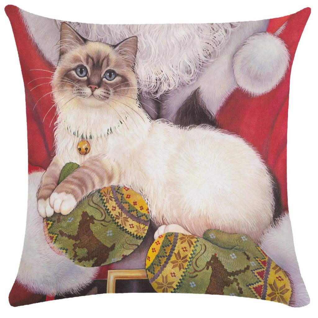 Niedlicher Kissenbezug mit Kätzchen, lustiges Katzengemälde, Überwurf für Bett, Sofa, Wohnzimmer
