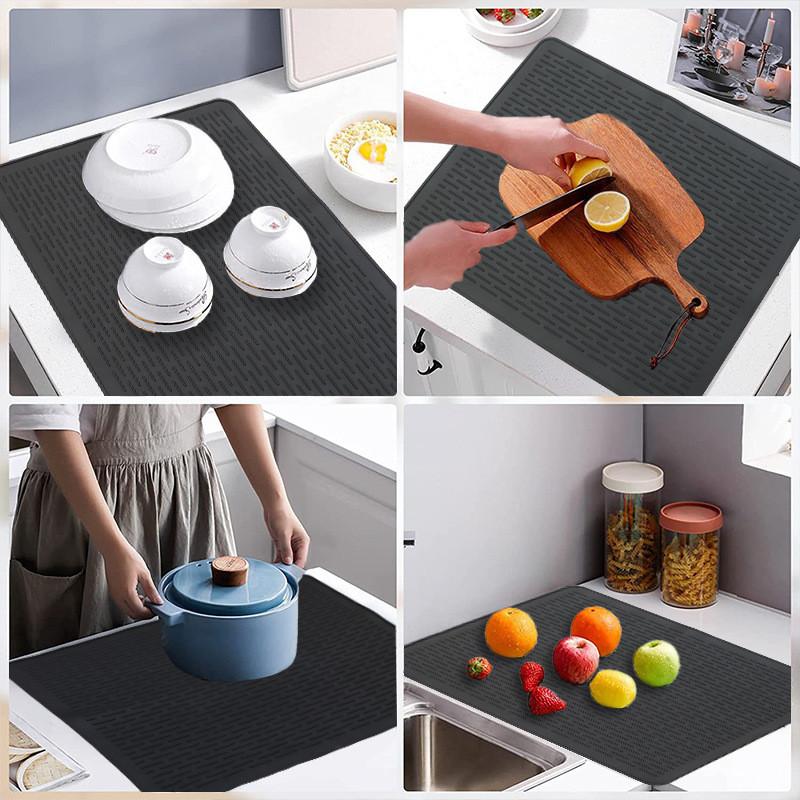 Silicone Stove Mat With Water Drainage For Kitchen Countertop Protection
