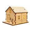 Wooden LED Lighted House Ornament Handcrafted Glowing Christmas House Decoration Xmas Holiday Party Desktop Decor