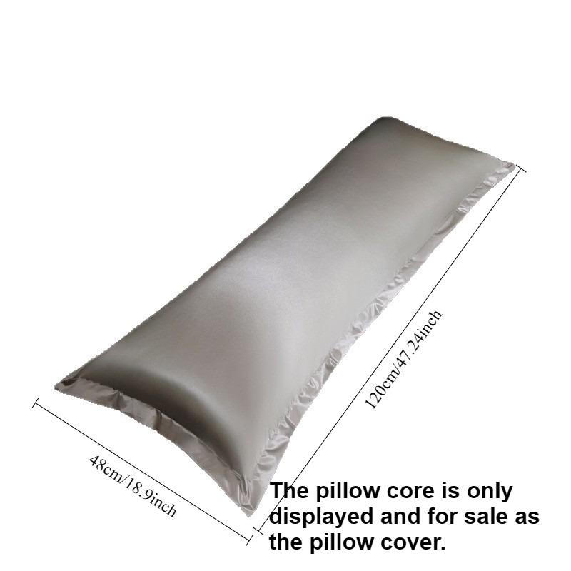2pcs Summer Ice Silk Waterproof Long Pillowcase Couple Long Pillow Cover Inner Pillow Case The pillow core is only displayed 48cmX120cm серый