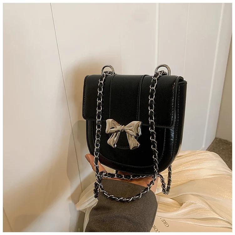 

Сумки через плечо с застежкой-цепочкой из искусственной кожи с бантом, высококачественные универсальные сумки через плечо для женщин, модные, горячая распродажа