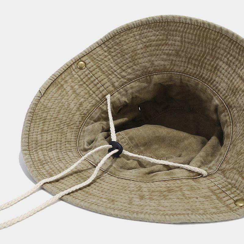 Retro Brim Bucket Hat, Sporty Adjustable UV Protection Sun Hat with Chin Strap for Men Women