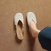 Krazing Pot SheepSkin Mules Round Toe Size 42 Low Heels Slip on Light Shoes Increased Hollow Style Pumps