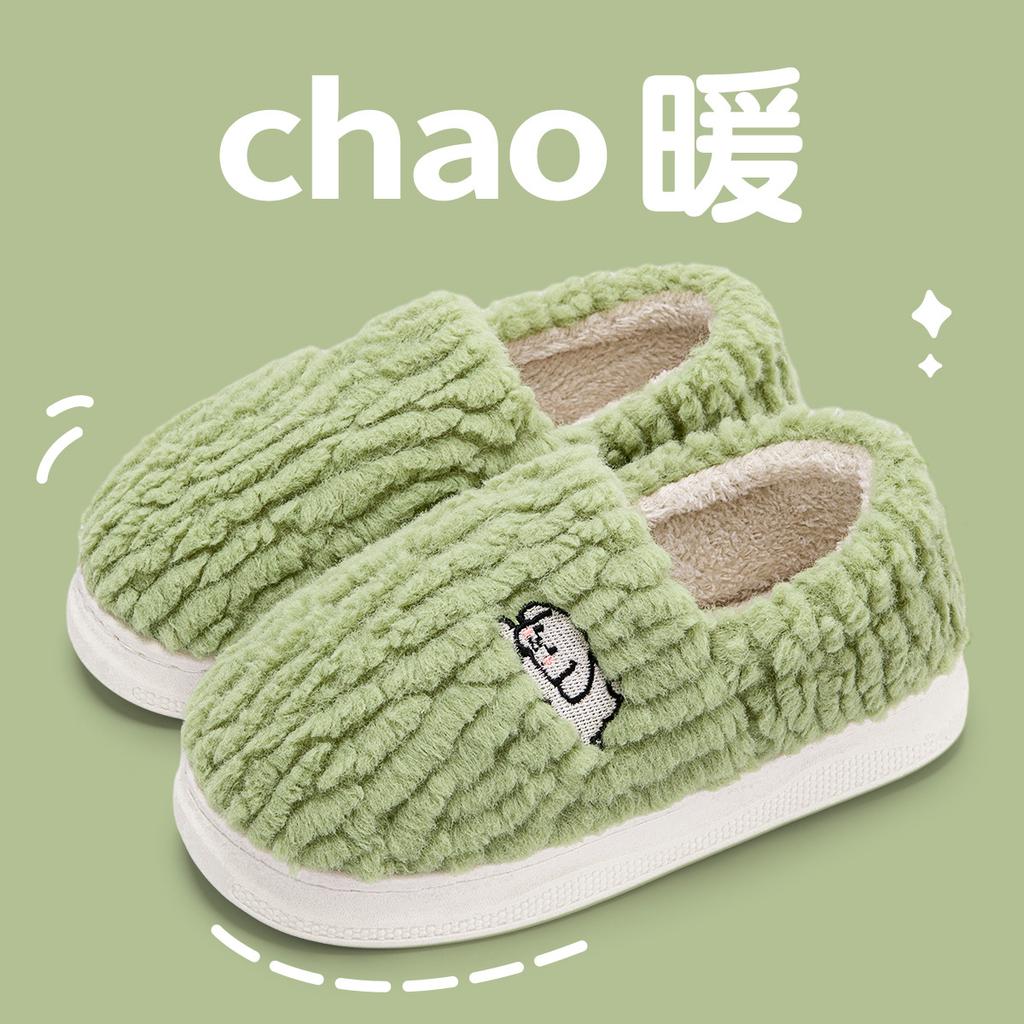 Cotton Slippers Autumn and Winter Bag Heel 2025 New Indoor Home Thick-soled Velvet Warm-soled Cotton Shoes
