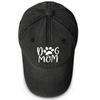 Mother's Day Print Snapback Baseball Hat, "DOG MOM" Paw Print Mesh Hat Solid Color Fit Distressed Unisex Adjustable Sun Hat