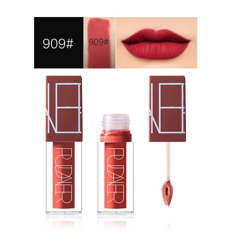 

Pudaier Lip Gloss Nude Makeup Matte Matte Velvet Liquid Lipstick с антипригарным покрытием, пятицветная глазурь для губ 909#