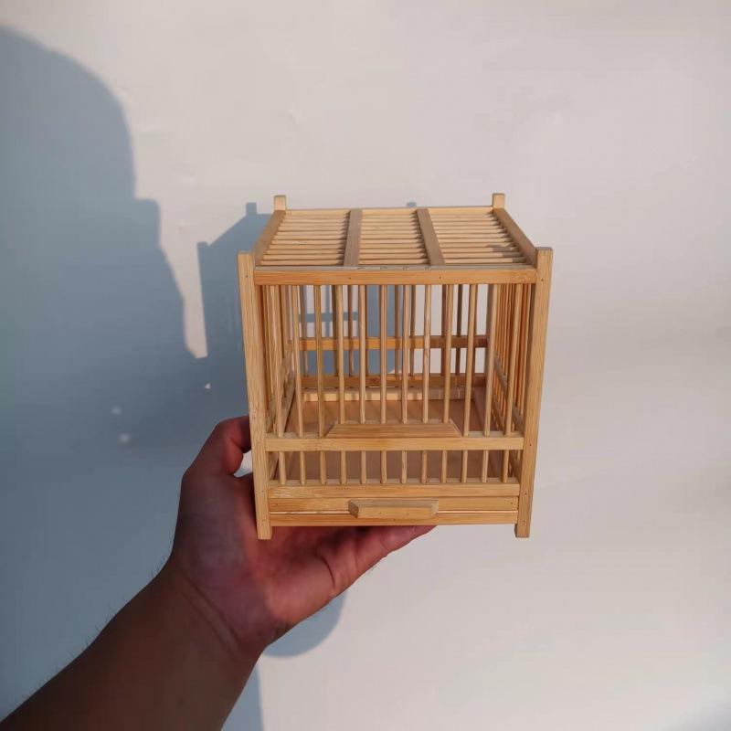 Exquisite Large Bamboo Grasshopper Cage with Free Accessories and Shipping, Damage Included