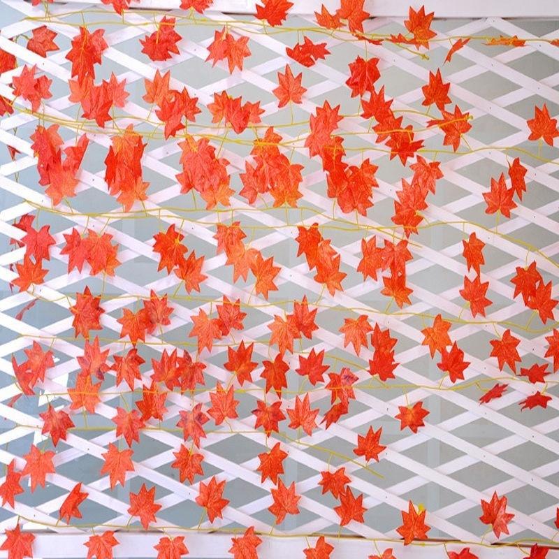 1 String Artifitial Maple Leaf Vine Garland Home Decoration 2.4 Meters