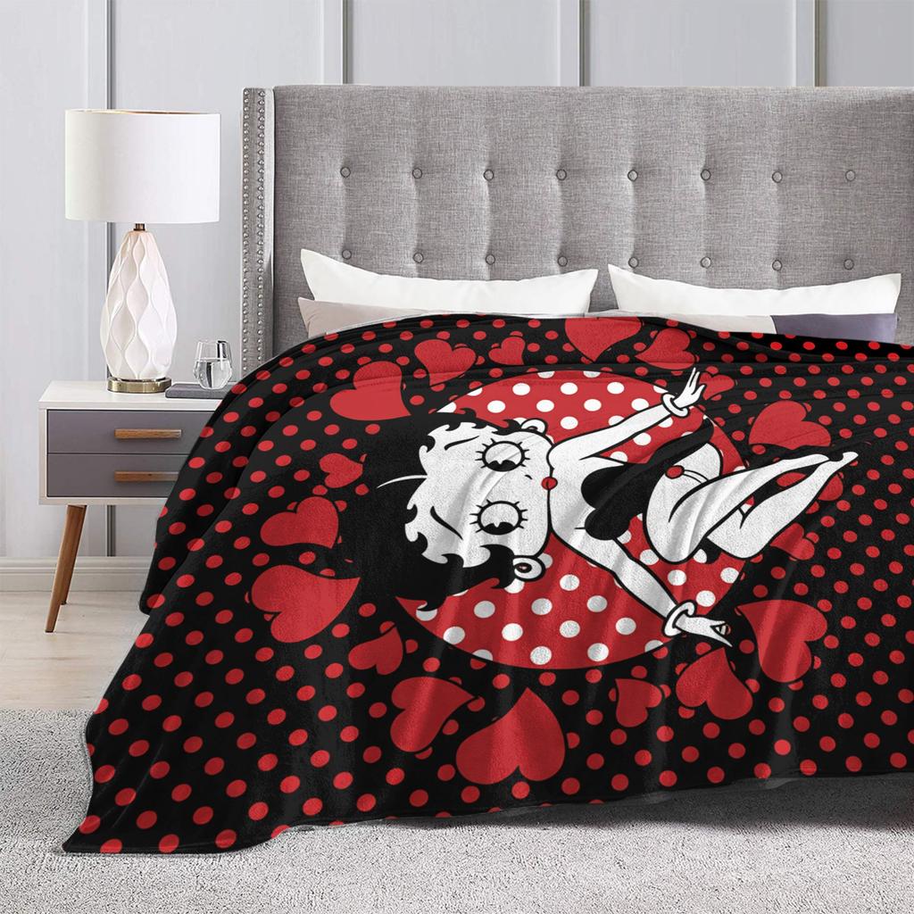 B-Bettys Boops Blanket Quality Super Warm  Throw Blanket Winter Camping Bedroom Comfortable Bedspread