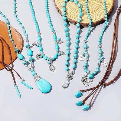 Retro Turquoise Bohemian Ethnic Necklace for Women