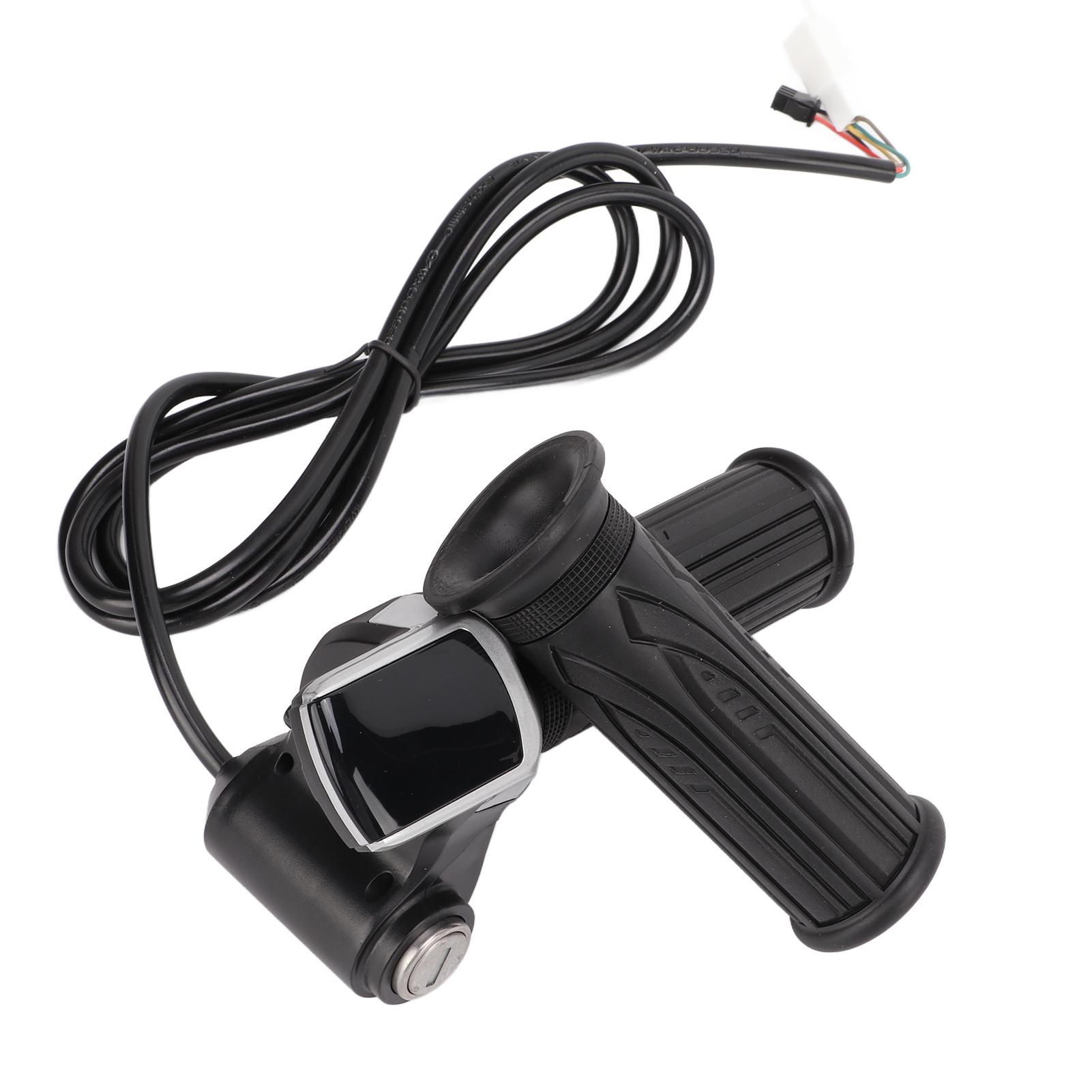 

LED Display Electric Bike Throttle Grip Handlebar with Battery Indicator Power Switch Key24V