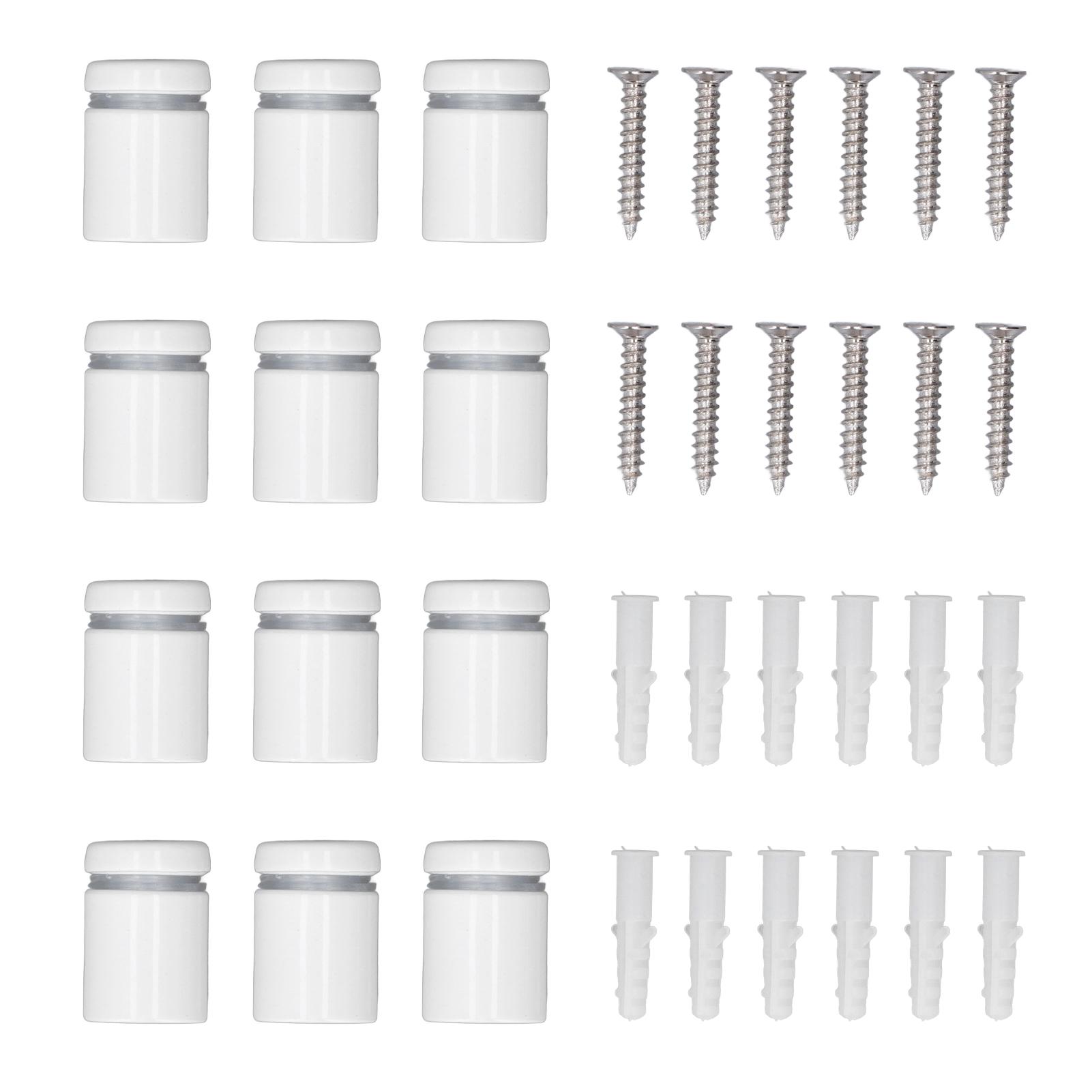 

12 шт. рекламных стеклянных стоек-гвоздей из нержавеющей стали 19x25 мм, настенных стоек-держателей для вывесок, винтов для