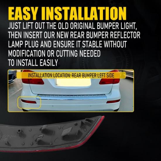 Rear Bumper Reflector Set For 2010-2012 Mercedes-Benz GL-Class X164 Left Side 1X