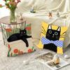 Cute Black Cat Pillow Case Square Pillow Bedroom Sofa Leisure Comfort Cushion Car Living Room Home Decoration 40X40