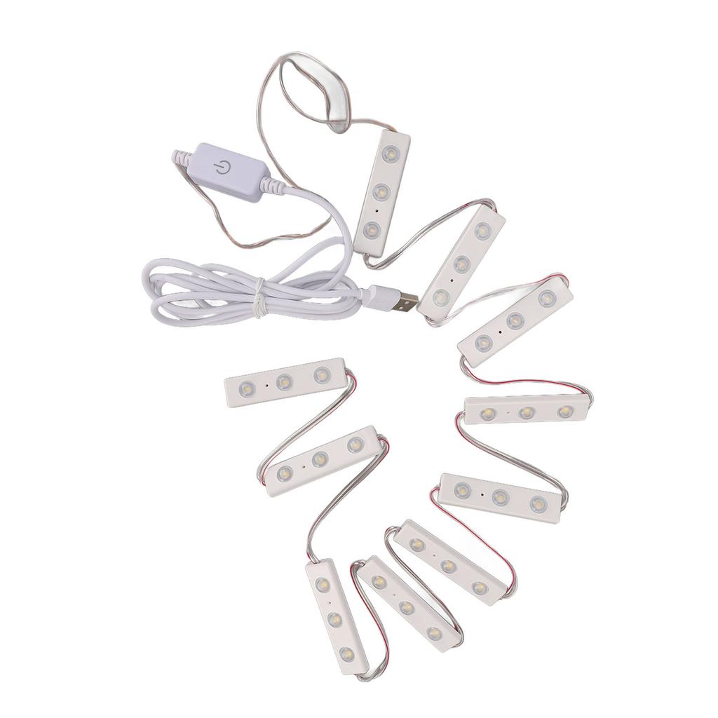 LED Vanity Mirror Light Touchable White Light USB Dimmable Vanity Makeup Light for Bathroom 10 String (30pcs Light