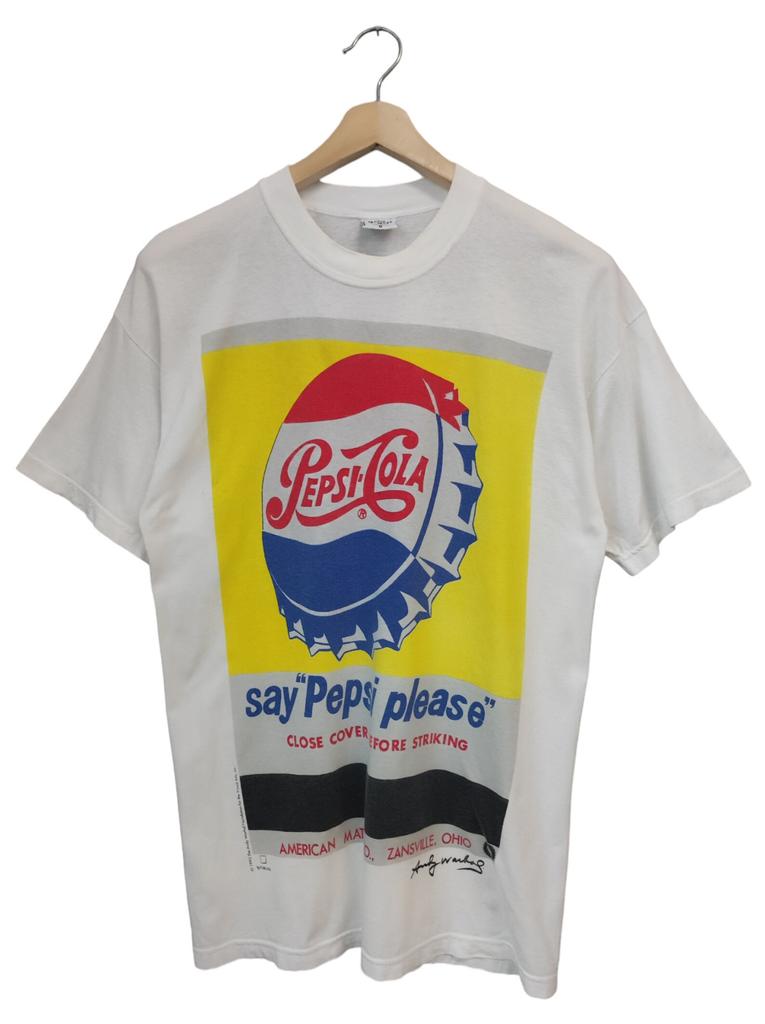 Vintage 90s Pepsi Cola Say "Pepsi Please" Andy Warhol White Money Design Pop Art Tee USA Pepsi 1996 90s Te Neues Pop Art T Shirt Size M