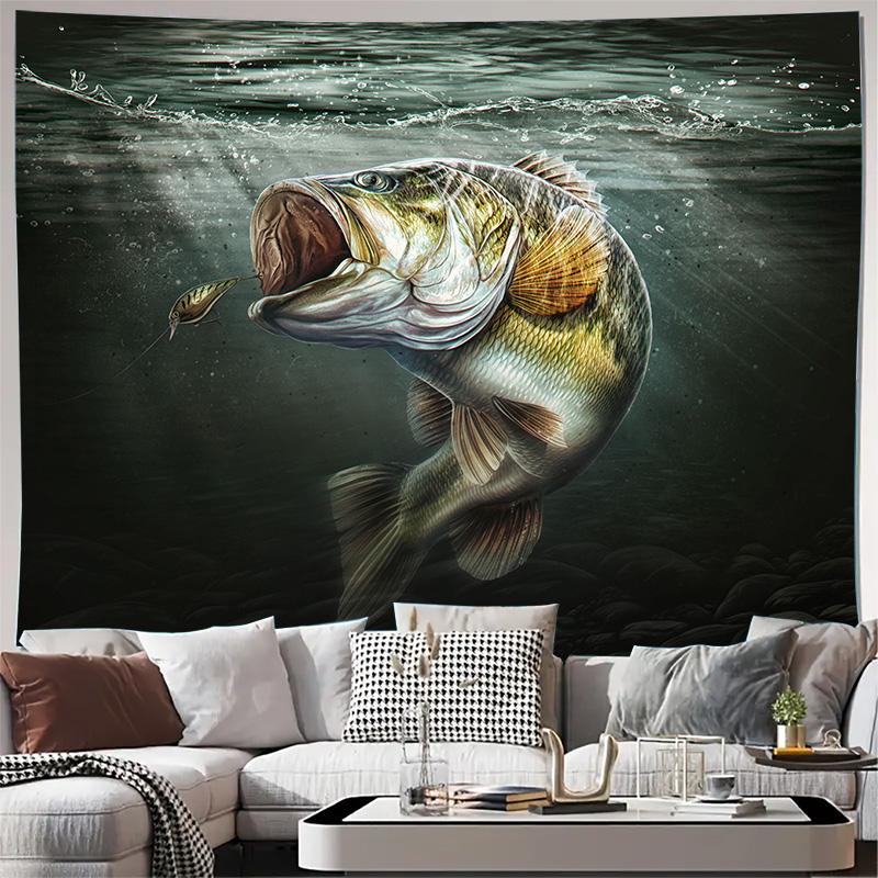 

Реалистичный Басс Подводная Сцена Настенный Гобелен Машинная Стирка Все Сезоны Декор Художественная Печать Природа Дикая Природа Дизайн Дом 74x94cm(29x37in)