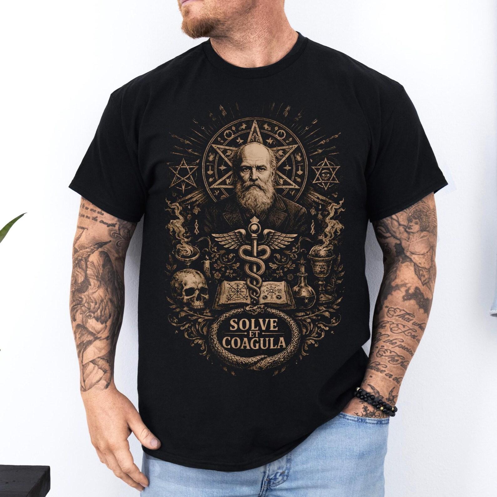 Eliphas Levi T-Shirt: Solve et Coagula Alchemy Shirt | Esoteric Magick Tee | Occult Witchcraft Apparel S
