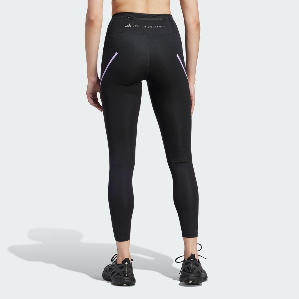 Adidas By Stella McCartney Truepace High Waist Reflective Running Leggings Women Black Purple Glow IB6807