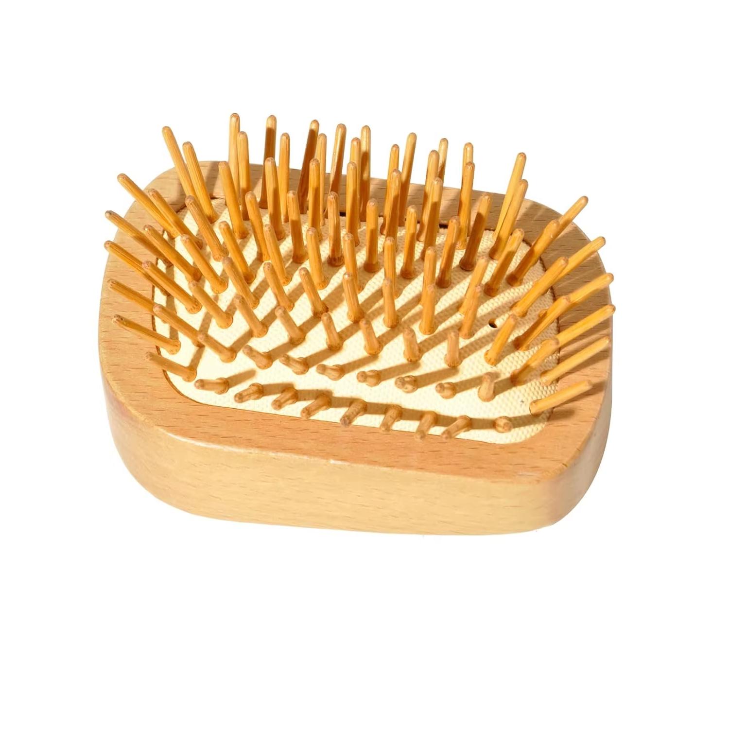 Massage Comb Wooden Scalp Massager Hair Brush Portable Anti-Static Air Cushion Mini Hairbrush