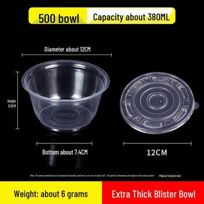 Transparent Plastic Soup Bowl with Lid