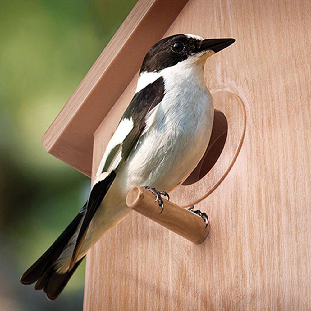 Holz DIY Vogelhaus Käfig Vogel Futterspender mit Saugnapf Fenster Dekorationen
