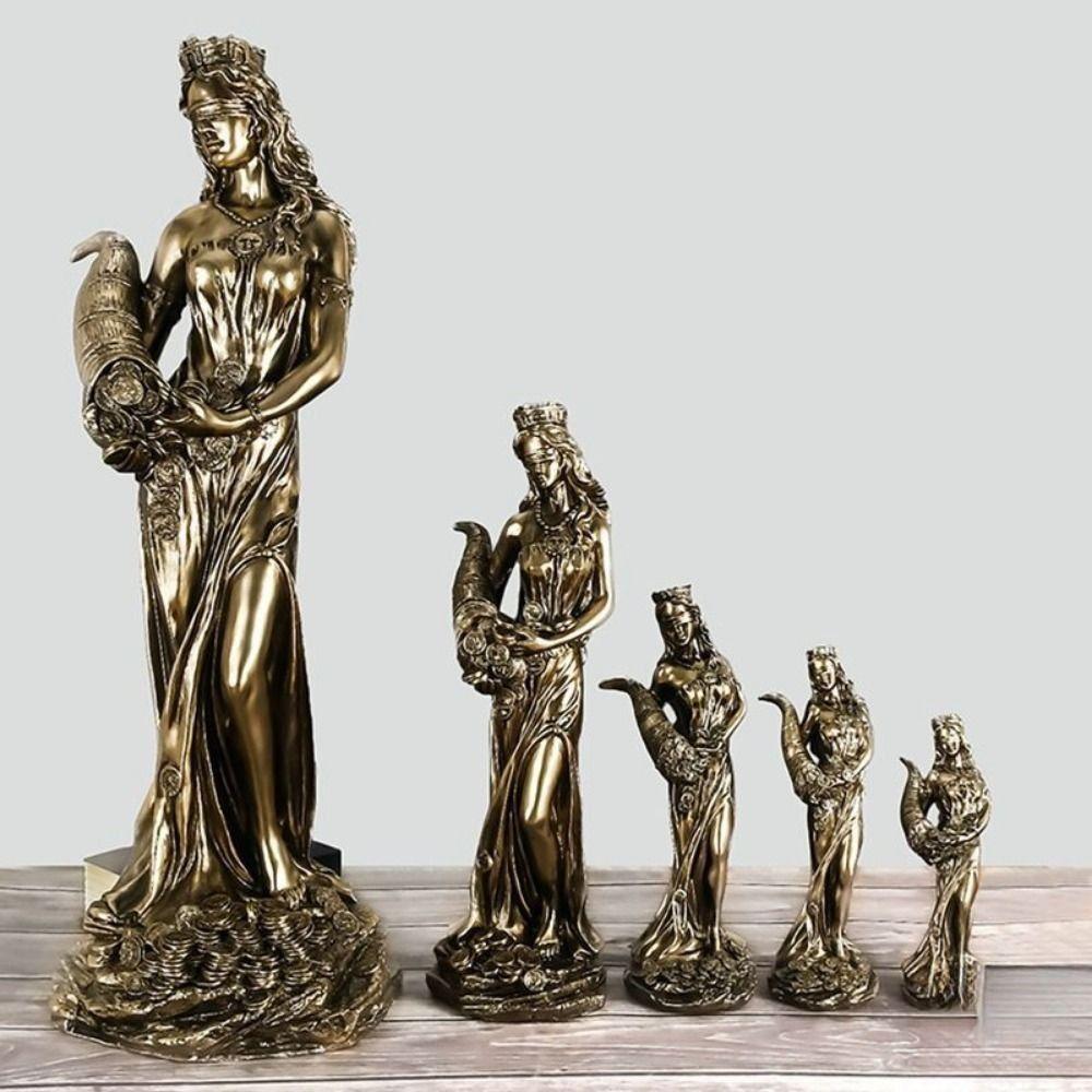 Prachtig Grieks Godin Ornament Handgesneden Geluk Rijkdom Beeld Rijkdom Godin Beeld Woonkamer