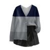 Women's V Neck Top Printing Thickened Plush Cashmere Warm Long Top