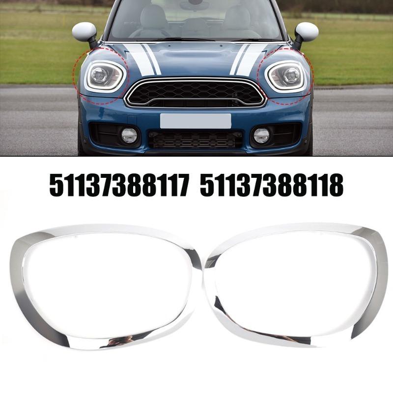For 2017- F60 BMW Mini Cooper Countryman Chrome Headlight Trims Cover Rings Chrome Trim 51137388117 51137388118