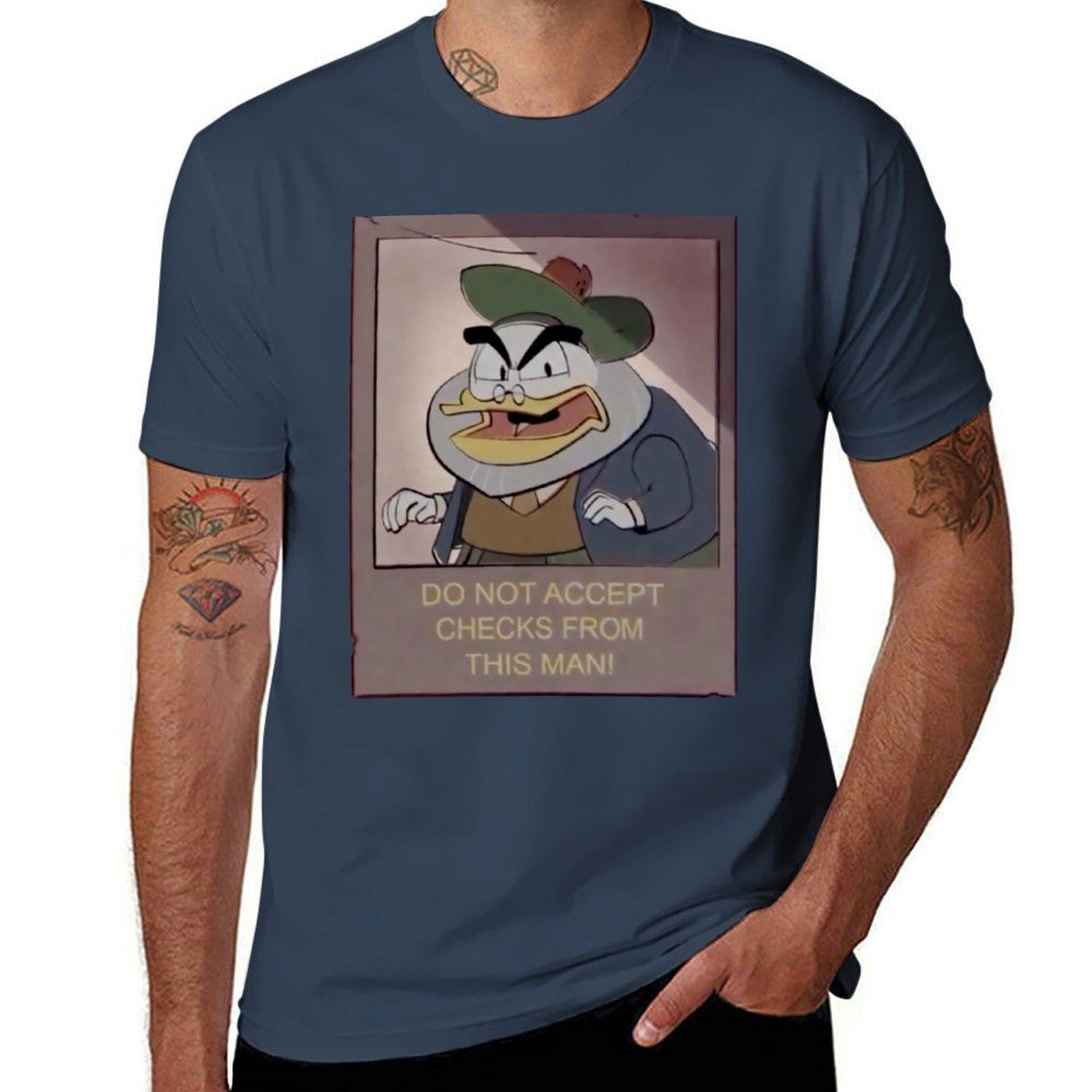 

Flintheart Glomgold DO NOT ACCEPT CHECKS FROM THIS MAN TShirt Functional Casual Short Sleeve Tee S