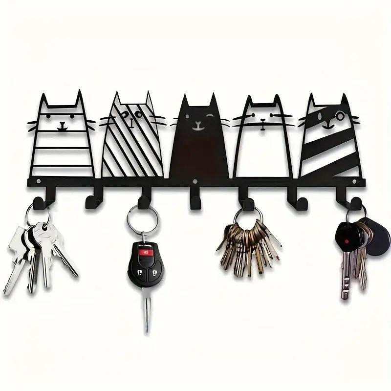 Iron Wall Hook Rack Metal Letter Key Holder Entryway Coat Towel Hanger Home Storage Organizer 22 Designs