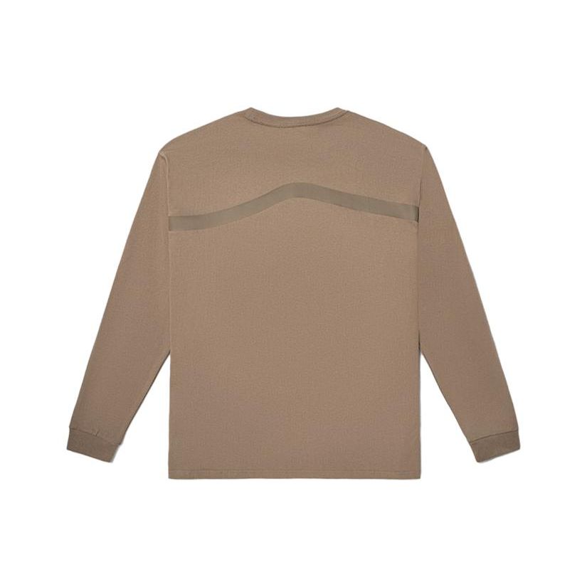 Vans Solid Twill Crew Neck Long Sleeve T-Shirt Unisex Tops Light-Brown VN000FQRYEH