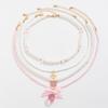 Fresh Y2K Strawberry Pendant Necklace with Faux Pearl Beaded Choker